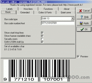 Barcode library screenshot